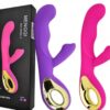 vibrador doble punto g y clítoris de silicona rosa