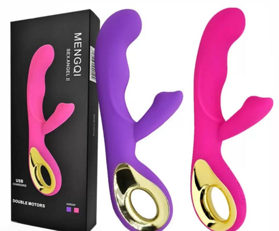 vibrador doble punto g y clítoris de silicona rosa