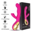 vibrador doble punto g y clítoris de silicona rosa
