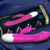 vibrador doble punto g y clítoris de silicona rosa y morado silencioso