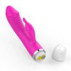vibrador doble punto g y clítoris de silicona rosa y morado silencioso