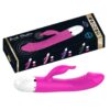 vibrador doble punto g y clítoris de silicona rosa y morado silencioso