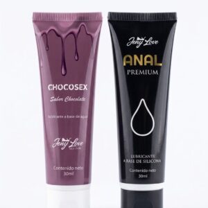 pack lubricante anal silicona 30 ml+ lubricante chocolate comestible 30 ml