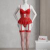 lenceria conjunto rojo encaje