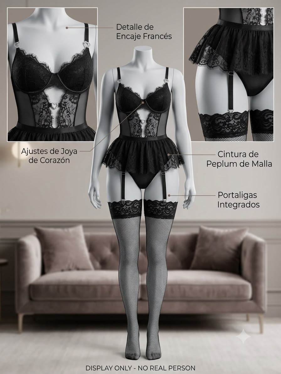 lenceria encaje negro