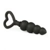 plug anal cónico de silicona premium con mango en forma de corazón