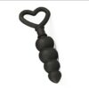 plug anal cónico de silicona premium con mango en forma de corazón