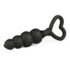 plug anal cónico de silicona premium con mango en forma de corazón