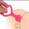 plug anal cónico de silicona premium con mango en forma de corazón