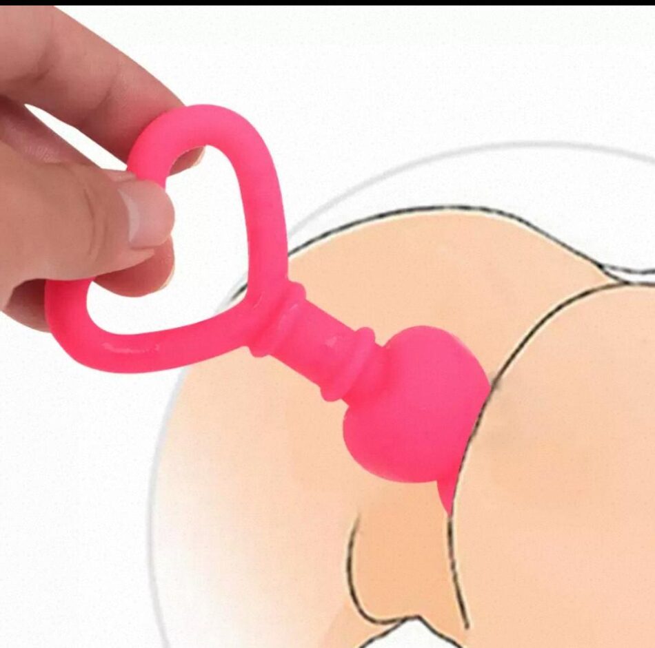 plug anal cónico de silicona premium con mango en forma de corazón