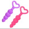 plug anal cónico de silicona premium con mango en forma de corazón