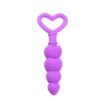 plug anal cónico de silicona premium con mango en forma de corazón