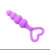 plug anal cónico de silicona premium con mango en forma de corazón