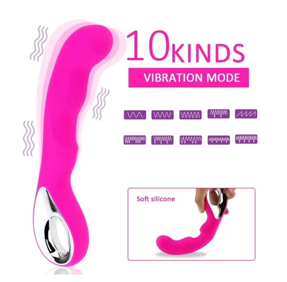 vibrador ergonómico recargable usb (10 frecuencias de vibración)