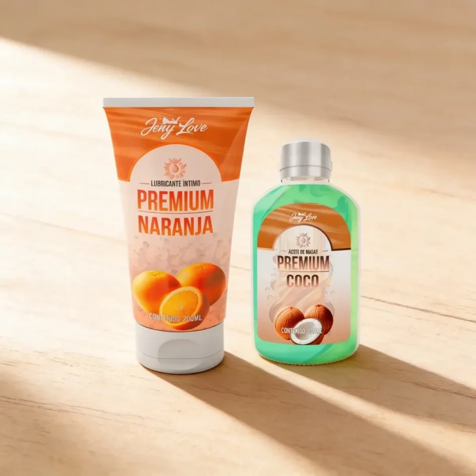 lubricante intimo naranja 200ml+aceite 130ml coco pack oferta
