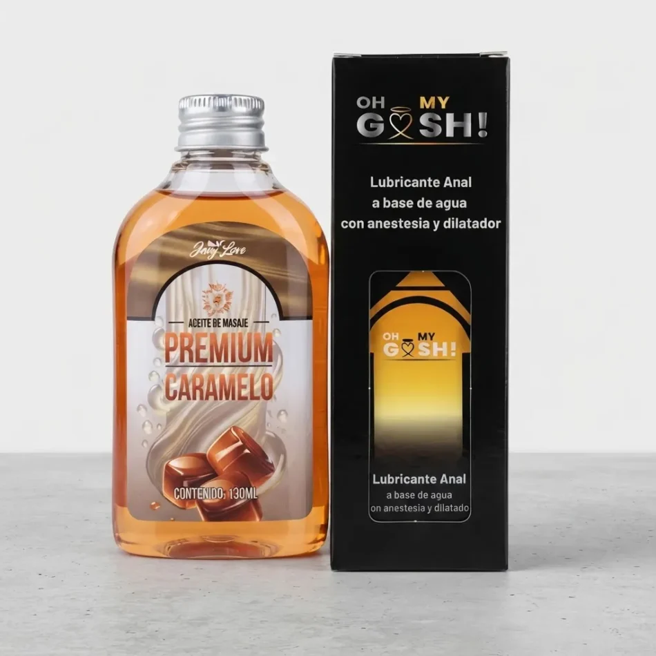lubricante anal anestesia ohmygosh + aceite caramelo 130 ml