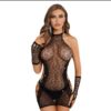 vestido bodystocking de malla con pedrería – elegancia y seducción total