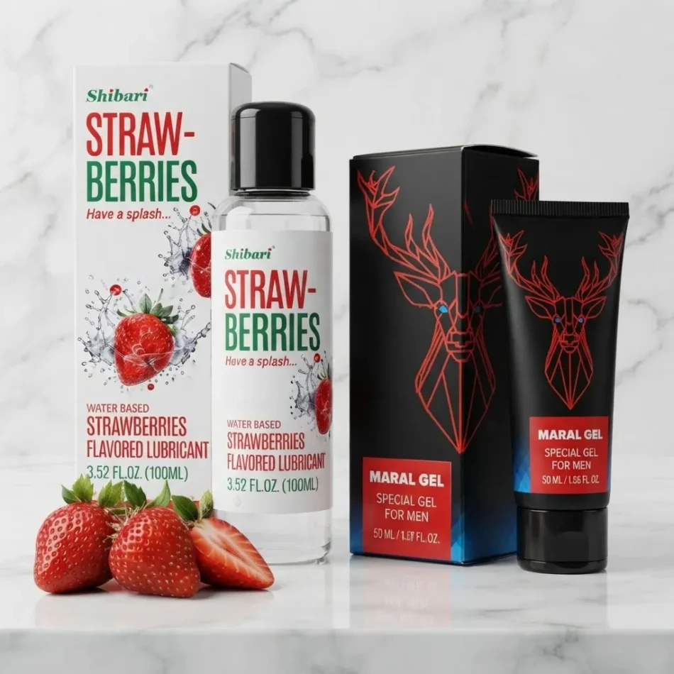 pack oferta lubricante frutilla 100ml + mara gel 50ml